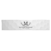 Personalisiertes Golf Ball Muster Name Monogramm A Kurzer Tischläufer (Horizontal)