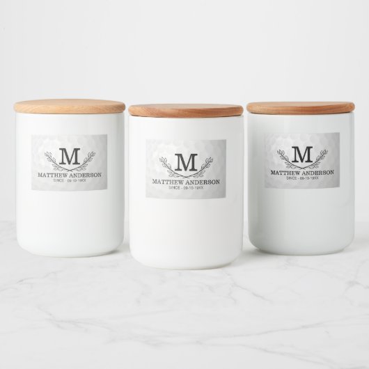 Personalisiertes Golf Ball Muster Name Monogramm A Lebensmitteletikett (Flaschen)