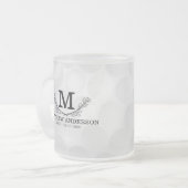Personalisiertes Golf Ball Muster Name Monogramm A Mattglastasse (Vorderseite Links)