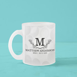 Personalisiertes Golf Ball Muster Name Monogramm A Mattglastasse