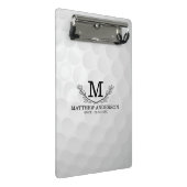 Personalisiertes Golf Ball Muster Name Monogramm A Mini Klemmbrett (Schrägansicht)