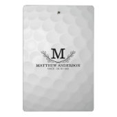 Personalisiertes Golf Ball Muster Name Monogramm A Mini Klemmbrett (Rückseite)
