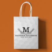 Personalisiertes Golf Ball Muster Name Monogramm A Mittlere Geschenktüte