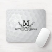 Personalisiertes Golf Ball Muster Name Monogramm A Mousepad (Mit Mouse)