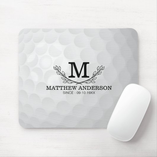 Personalisiertes Golf Ball Muster Name Monogramm A Mousepad (Mit Mouse)