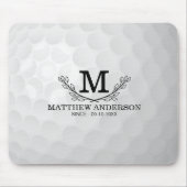 Personalisiertes Golf Ball Muster Name Monogramm A Mousepad (Vorne)