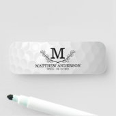 Personalisiertes Golf Ball Muster Name Monogramm A Namensschild (Beispiel)