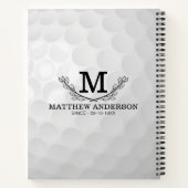 Personalisiertes Golf Ball Muster Name Monogramm A Notizblock (Rückseite)