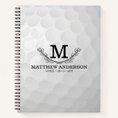 Personalisiertes Golf Ball Muster Name Monogramm A Notizblock (Vorderseite)