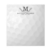 Personalisiertes Golf Ball Muster Name Monogramm A Notizblock (Vorderseite)