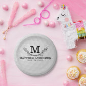 Personalisiertes Golf Ball Muster Name Monogramm A Pappteller (Party)