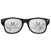 Personalisiertes Golf Ball Muster Name Monogramm A Partybrille (Vorderseite)