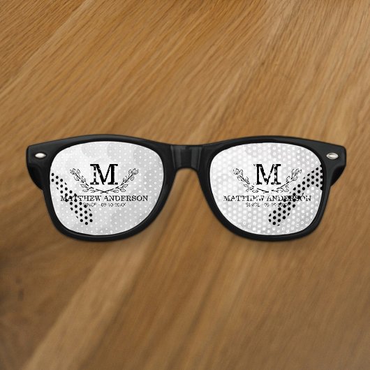 Personalisiertes Golf Ball Muster Name Monogramm A Partybrille