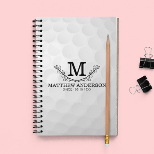Personalisiertes Golf Ball Muster Name Monogramm A Planer