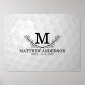 Personalisiertes Golf Ball Muster Name Monogramm A Poster (Vorne)