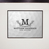 Personalisiertes Golf Ball Muster Name Monogramm A Poster