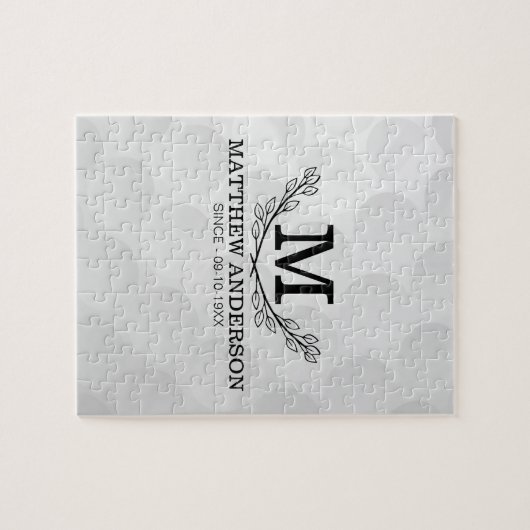 Personalisiertes Golf Ball Muster Name Monogramm A Puzzle (Horizontal)