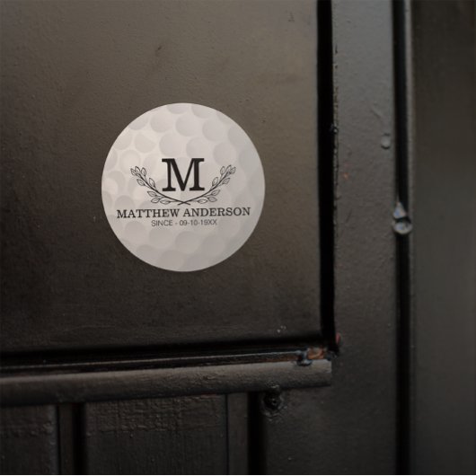 Personalisiertes Golf Ball Muster Name Monogramm A Runder Aufkleber