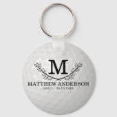 Personalisiertes Golf Ball Muster Name Monogramm A Schlüsselanhänger (Vorderseite)