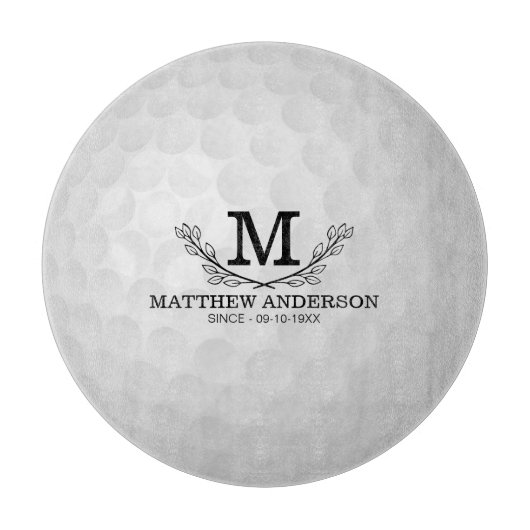 Personalisiertes Golf Ball Muster Name Monogramm A Schneidebrett (Vorderseite)