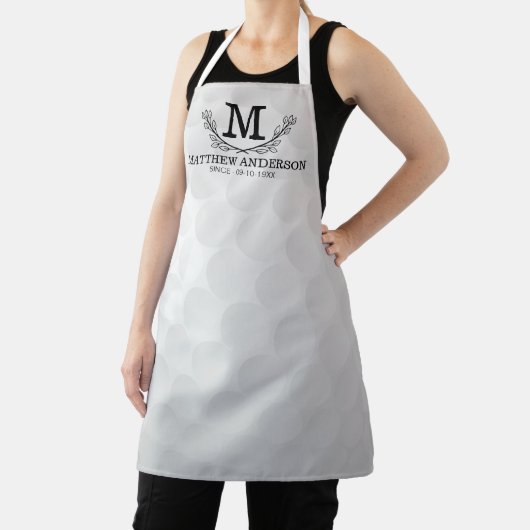 Personalisiertes Golf Ball Muster Name Monogramm A Schürze (InSitu)