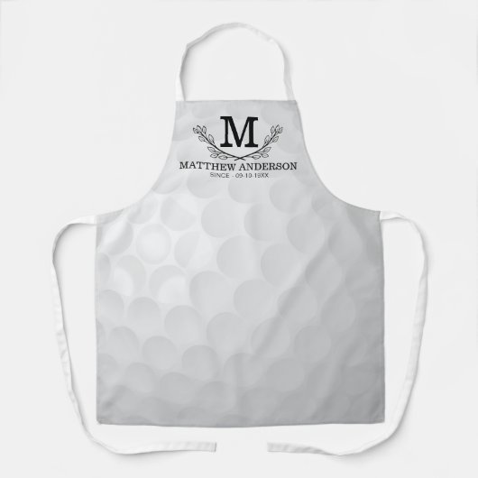 Personalisiertes Golf Ball Muster Name Monogramm A Schürze (Vorderseite)