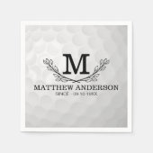 Personalisiertes Golf Ball Muster Name Monogramm A Serviette (Vorderseite)