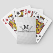 Personalisiertes Golf Ball Muster Name Monogramm A Spielkarten (Rückseite)