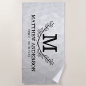 Personalisiertes Golf Ball Muster Name Monogramm A Strandtuch (Vorderseite)