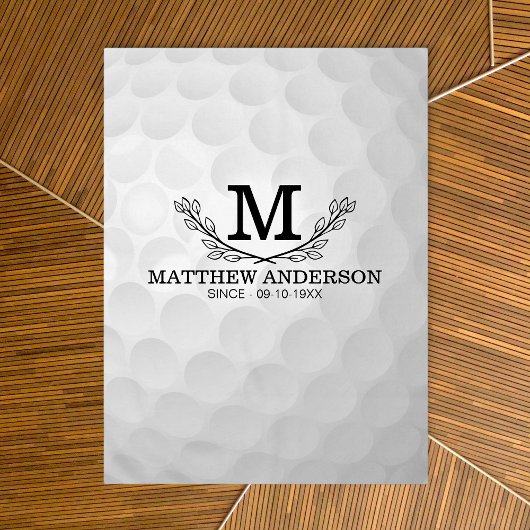 Personalisiertes Golf Ball Muster Name Monogramm A Tischdecke