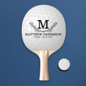 Personalisiertes Golf Ball Muster Name Monogramm A Tischtennis Schläger