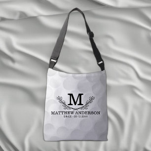 Personalisiertes Golf Ball Muster Name Monogramm A Tragetaschen Mit Langen Trägern