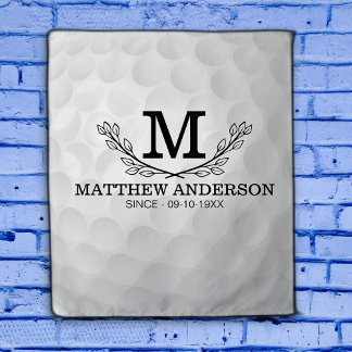 Personalisiertes Golf Ball Muster Name Monogramm A Wandteppich