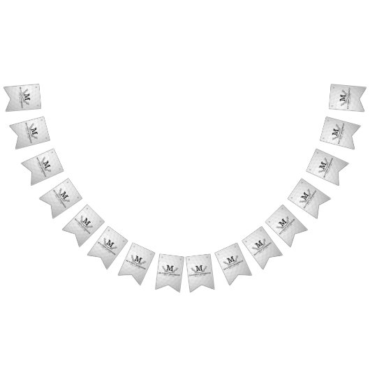 Personalisiertes Golf Ball Muster Name Monogramm A Wimpelkette (Alle)