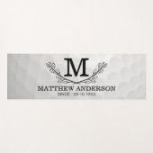 Personalisiertes Golf Ball Muster Name Monogramm A Yogamatte (Vorderseite (Horizontal))