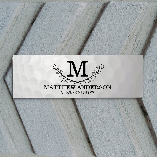 Personalisiertes Golf Ball Muster Name Monogramm A Yogamatte