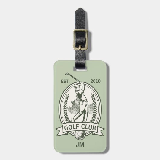 Personalisiertes Golf Club Monogramm-Design mit Go Gepäckanhänger (Vorderseite vertikal)