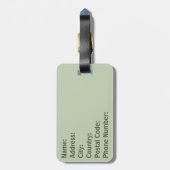 Personalisiertes Golf Club Monogramm-Design mit Go Gepäckanhänger (Rückseite vertikal)