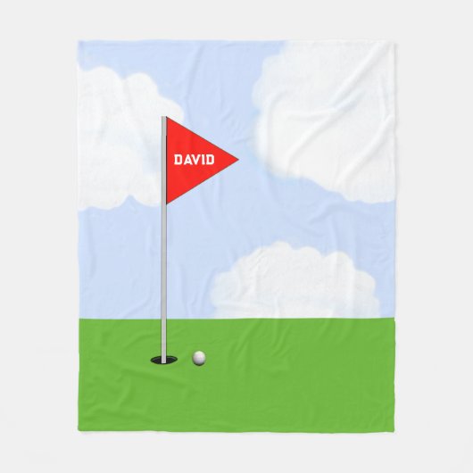 Personalisiertes Golf-Geschenk Fleecedecke (Vorderseite)