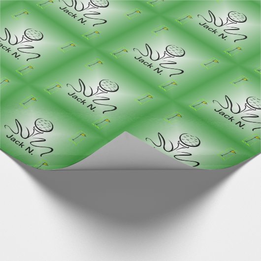 Personalisiertes Golf Geschenkpapier (Ecke)