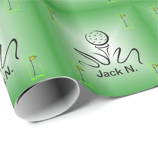 Personalisiertes Golf Geschenkpapier (Rolleneckpunkt)