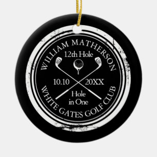Personalisiertes Golf-Loch-in-Eins-Andenken Keramik Ornament