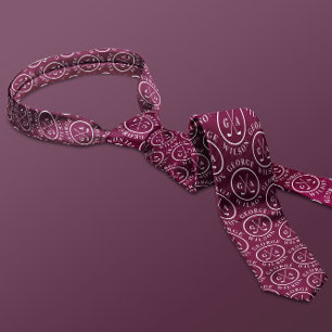 Personalisiertes Golf Monogram Name Burgundy Golf  Krawatte