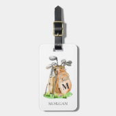 Personalisiertes Golf-Monogramm Gepäckanhänger (Vorderseite vertikal)
