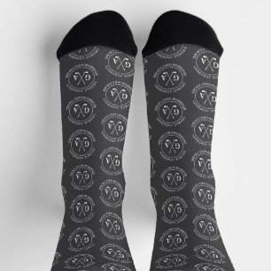 Personalisiertes Golf-Monogramm-Muster grau Socken