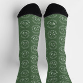 Personalisiertes Golf-Monogramm-Muster grün Socken (Oben)