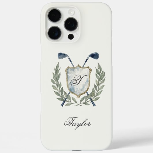 Personalisiertes Golf-Monogrammwappen Elegant Case-Mate iPhone Hülle (Rückseite)