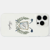 Personalisiertes Golf-Monogrammwappen Elegant Case-Mate iPhone Hülle (Rückseite (Horizontal))