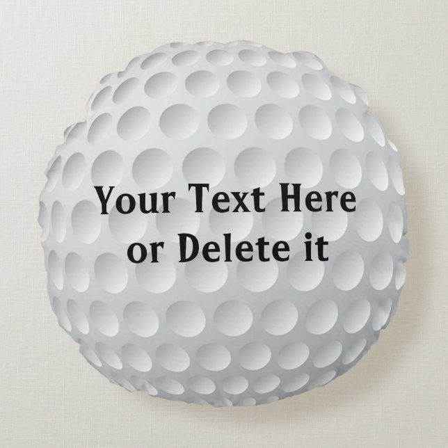 Personalisiertes Golf Pillows IHREN TEXT oder Rundes Kissen (Vorderseite)