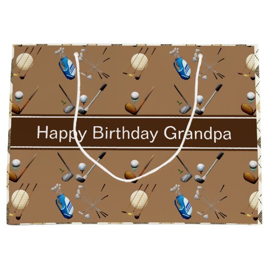 Personalisiertes Golf & Raute Große Geschenktüte (Vorderseite)